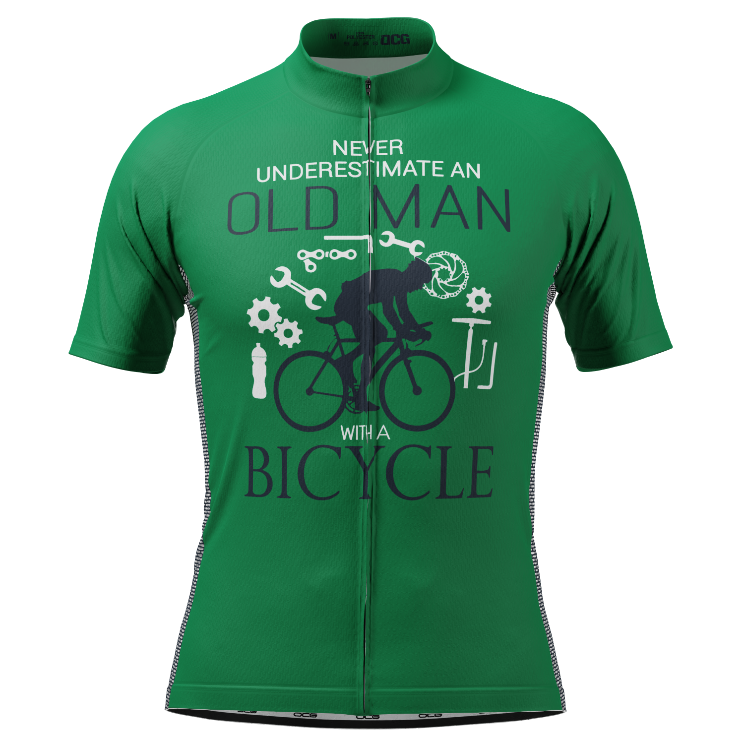 Men's Never Underestimate an Old Man Short Sleeve Cycling Jersey