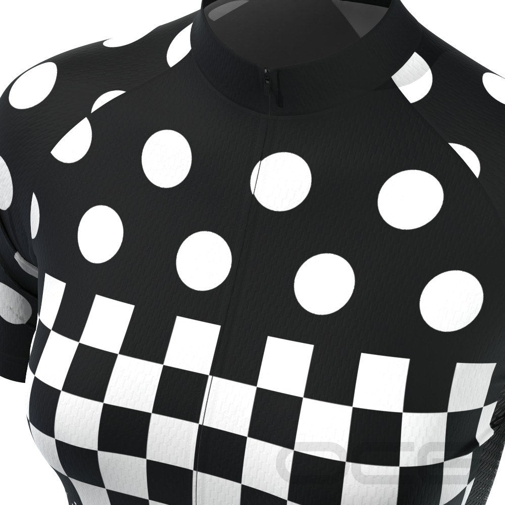 Women's The "Nina" Polka Dot Checkered 2 Piece Cycling Kit