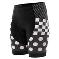 Women's The "Nina" Polka Dot Checkered Gel Padded Cycling Shorts