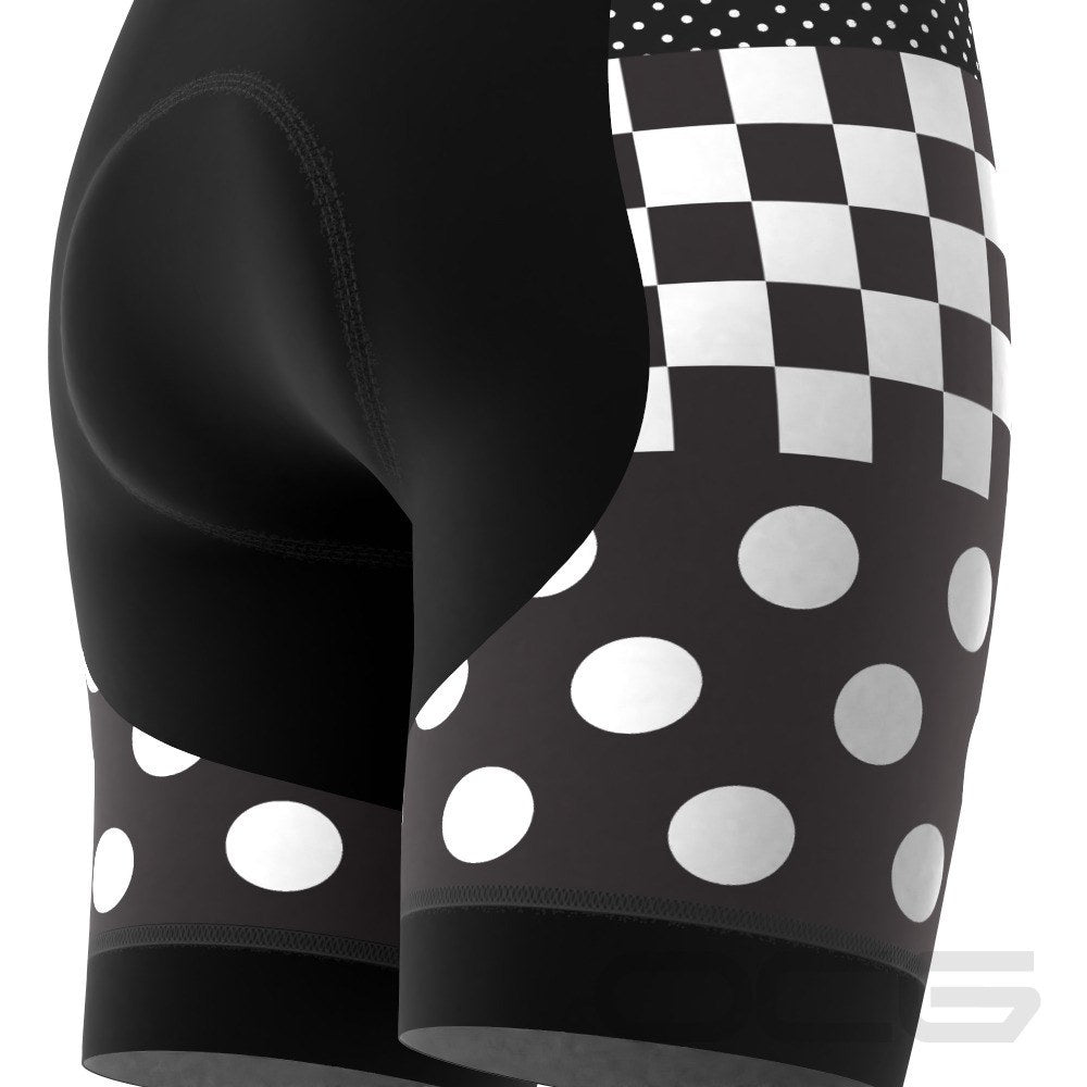 Women's The "Nina" Polka Dot Checkered Gel Padded Cycling Shorts