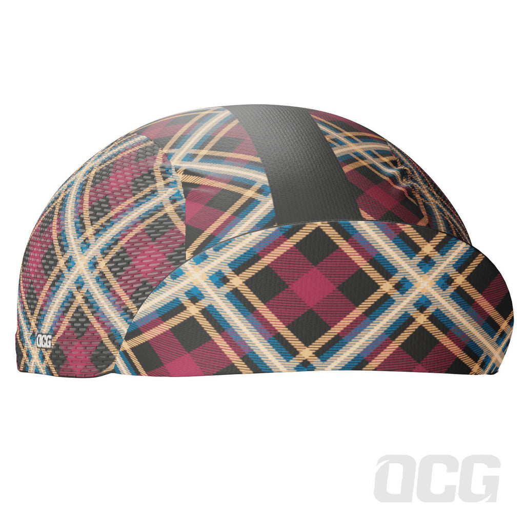 Unisex Red Plaid Checkered Quick Dry Cycling Cap