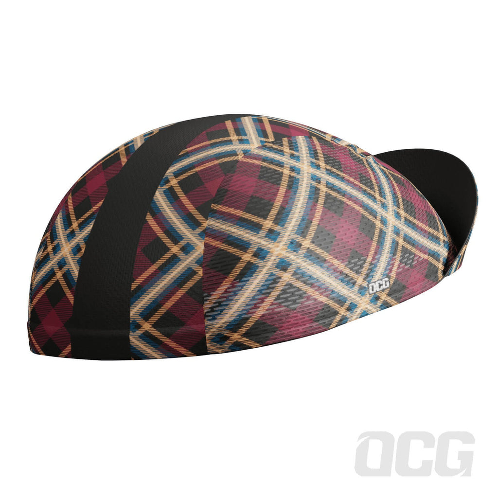 Unisex Red Plaid Checkered Quick Dry Cycling Cap