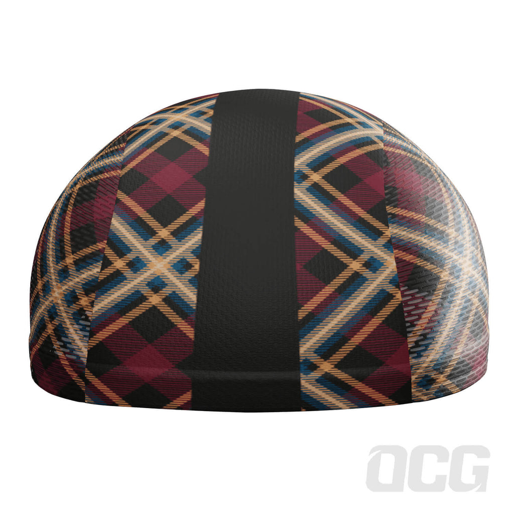 Unisex Red Plaid Checkered Quick Dry Cycling Cap