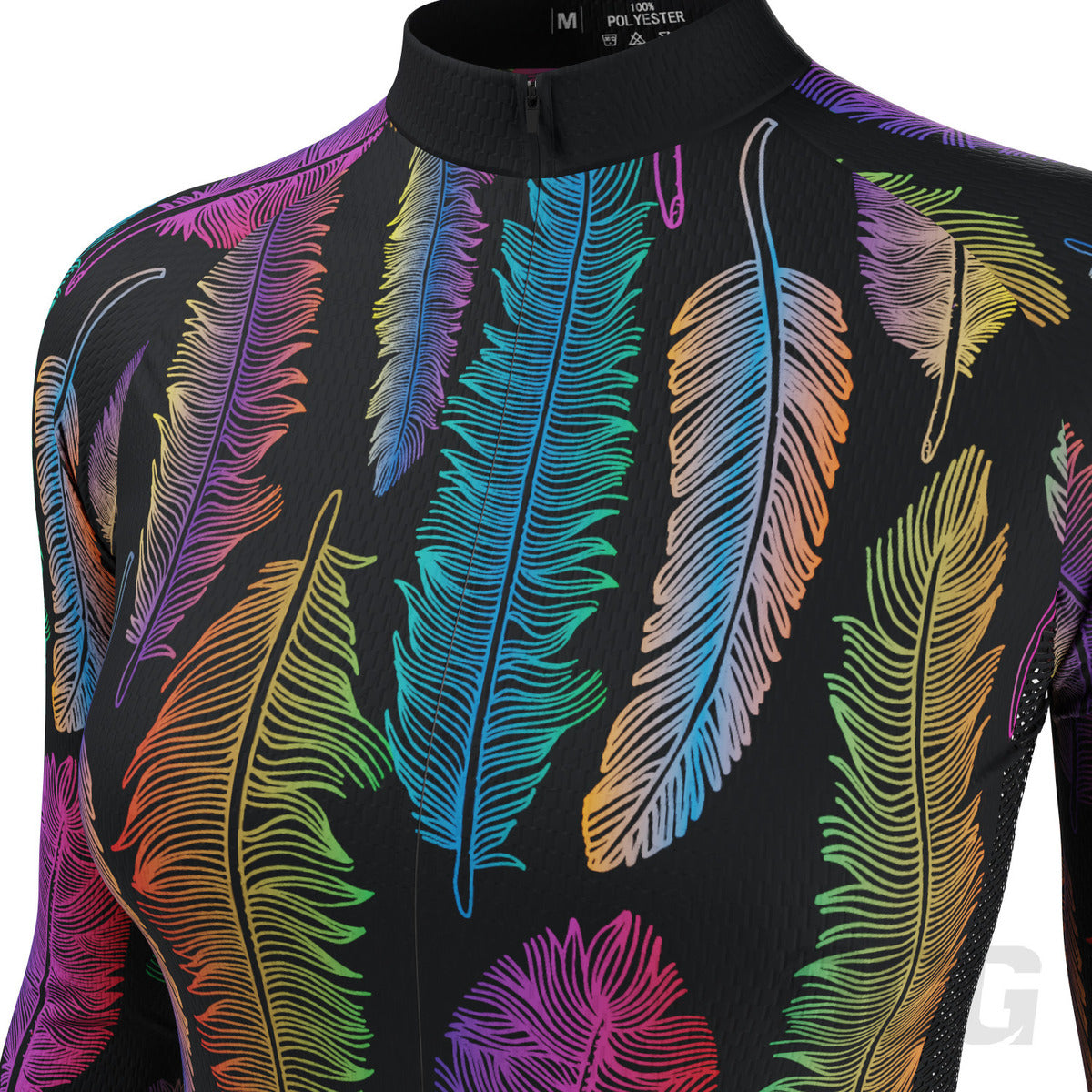Women's  Rainbow Feathers Long Sleeve Cycling Jersey