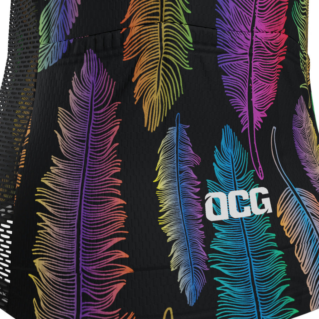 Women's  Rainbow Feathers Long Sleeve Cycling Jersey