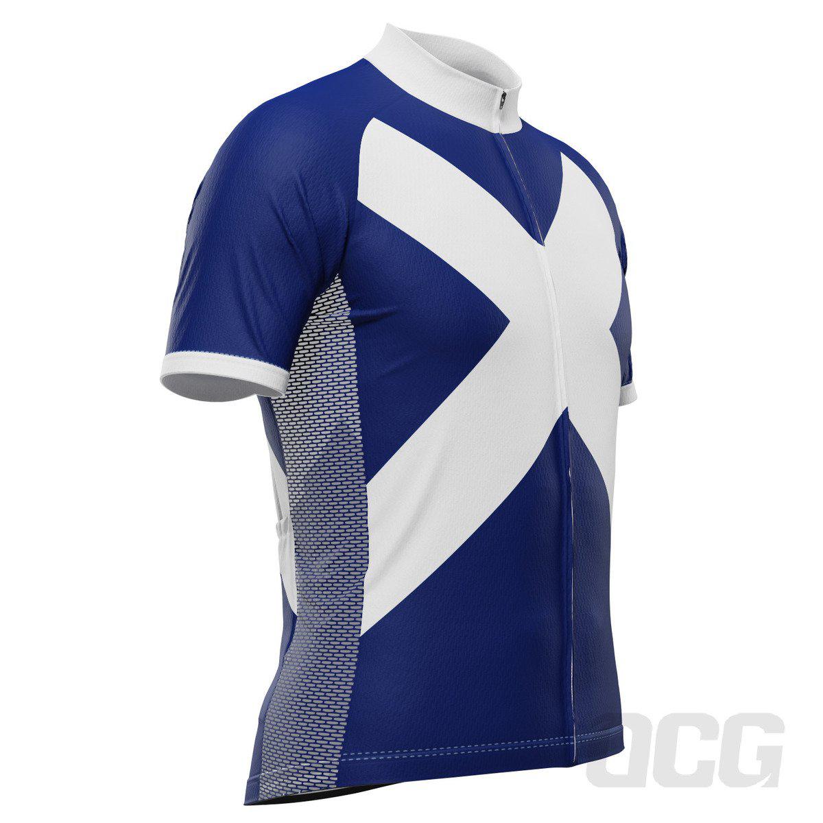 Men's Scotland National Flag Short Sleeve Cycling Jersey
