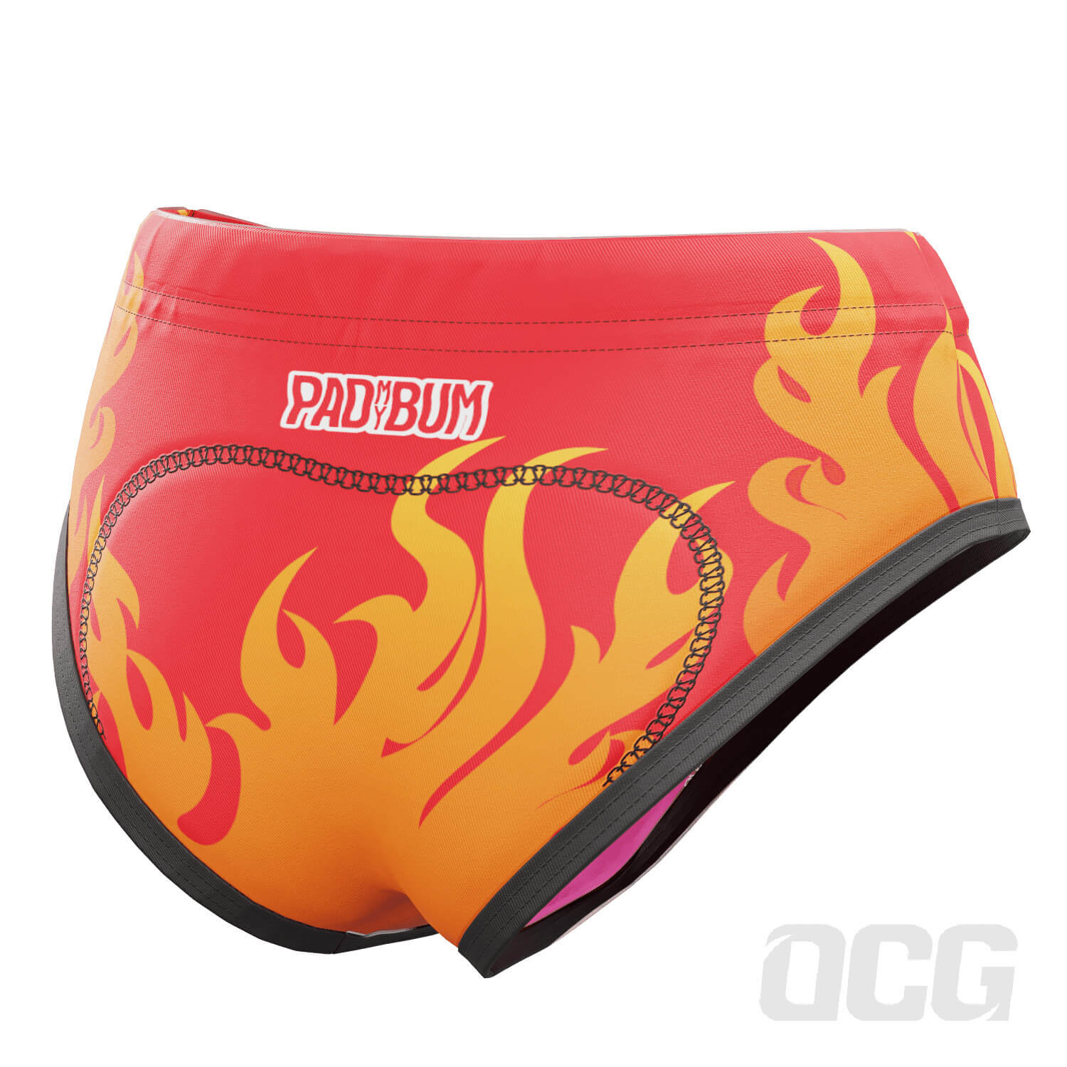 Women's Spicy Flames Gel Padded Cycling Underwear-Briefs