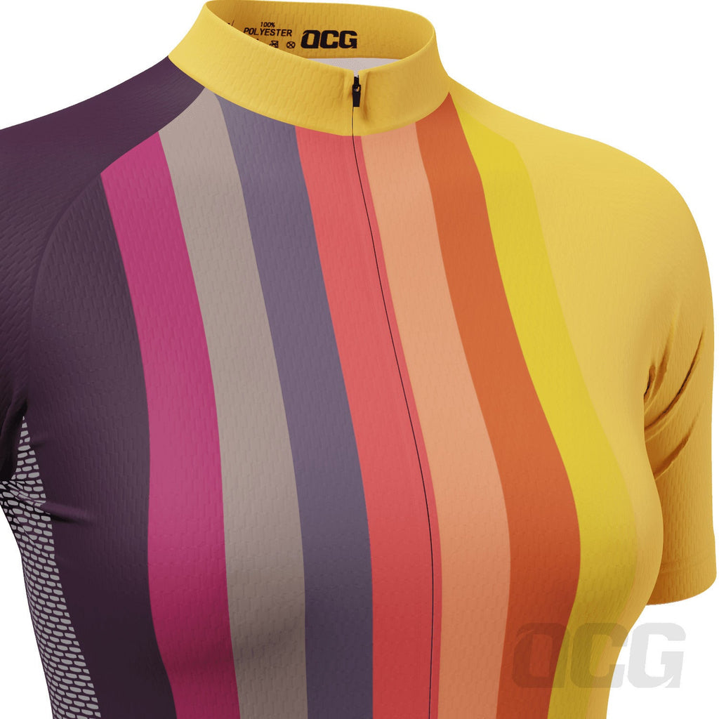 Women's Sunburnt Rainbow Short Sleeve Cycling Jersey
