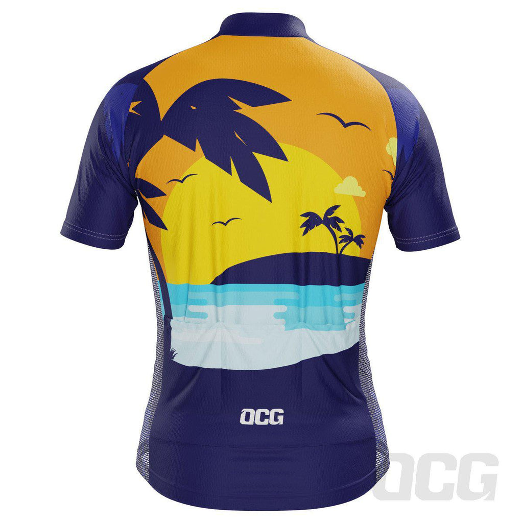 Men's Tropical Paradise Palm Short Sleeve Cycling Jersey