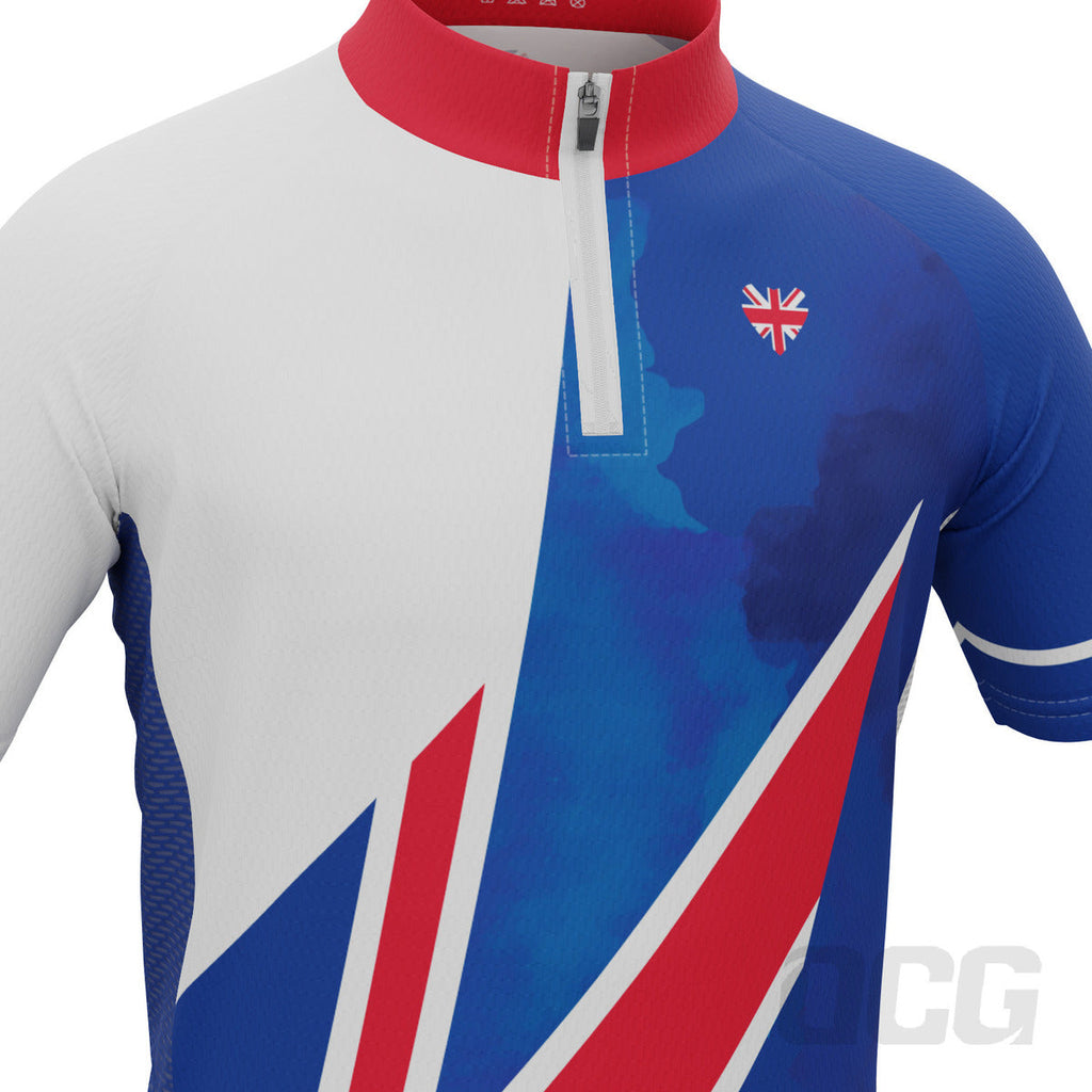 Kid's UK Badge Union Jack National Flag Short Sleeve Cycling Jersey