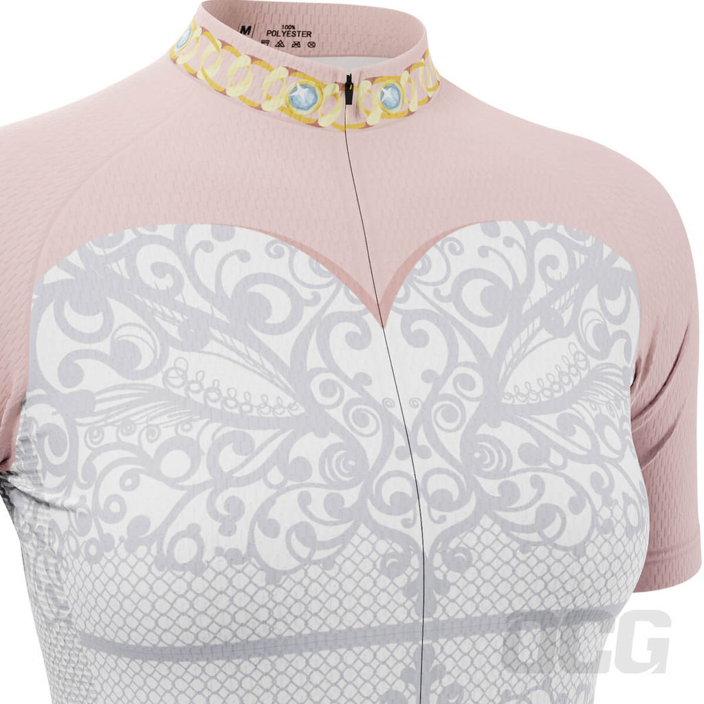 Women's Wedding Dress Bride Short Sleeve Cycling Jersey