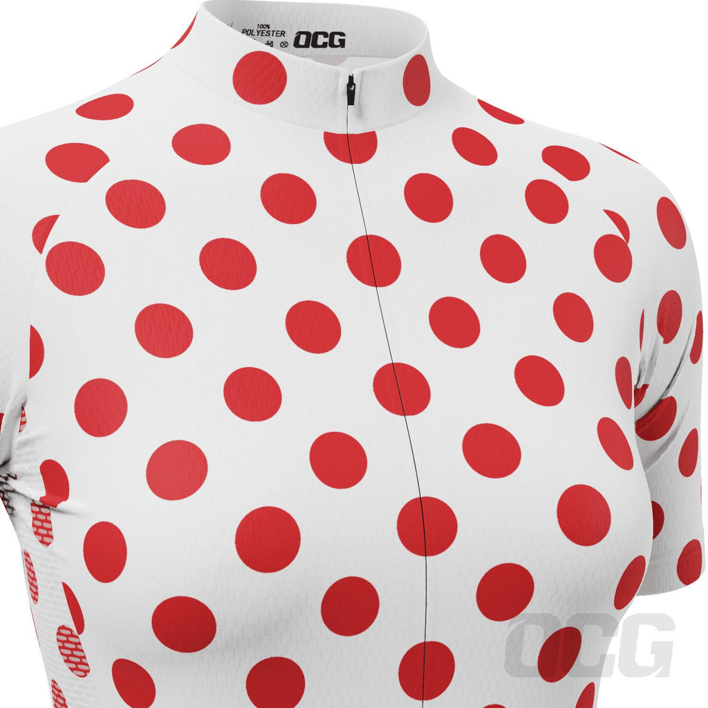 Women's Polka Dots Short Sleeve Cycling Jersey