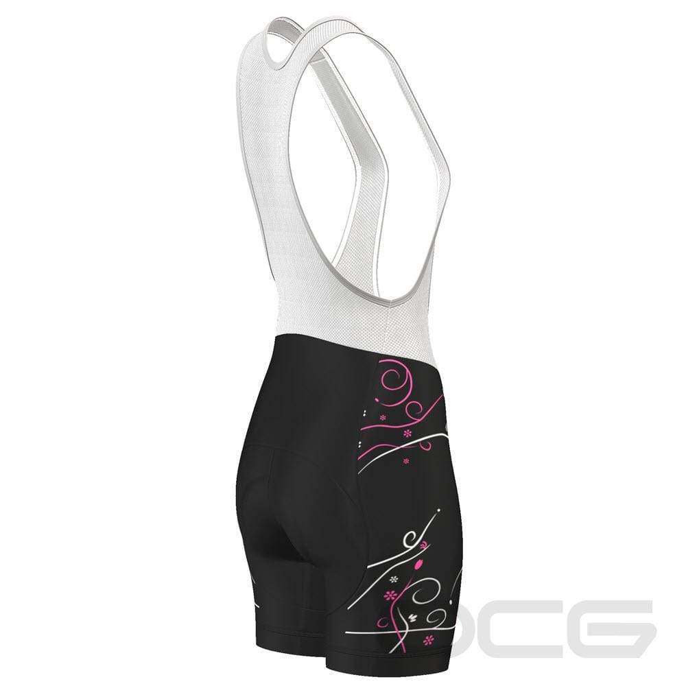 Women's Floral Swirl Gel Padded Cycling Bib