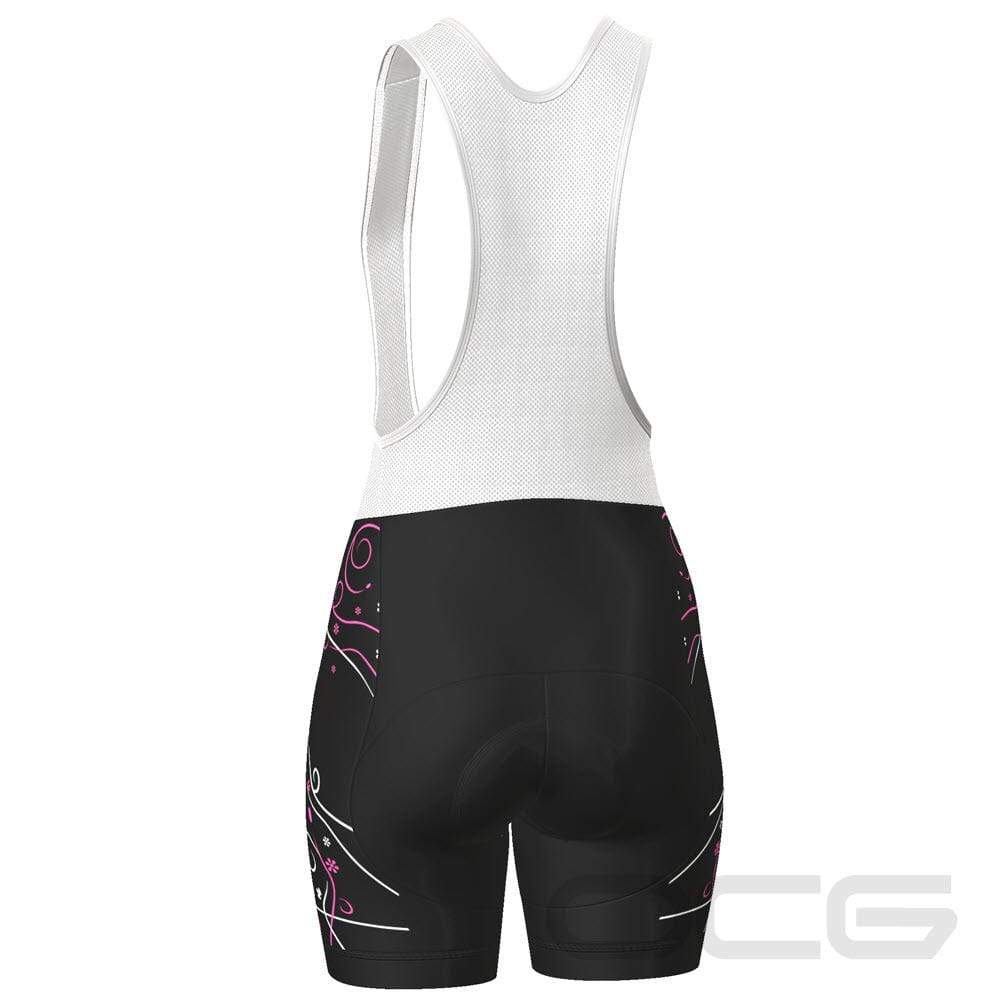 Women's Floral Swirl Gel Padded Cycling Bib