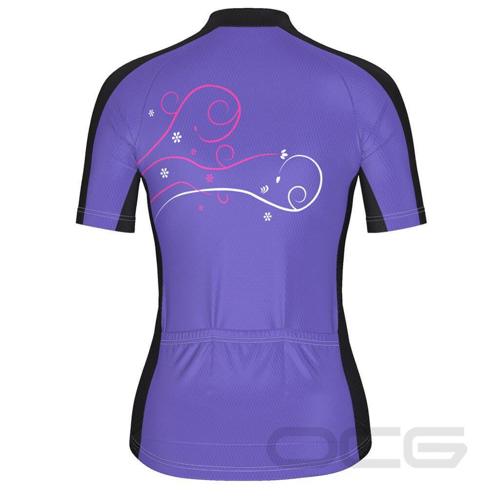 Women's Floral Swirl Short Sleeve Cycling Jersey