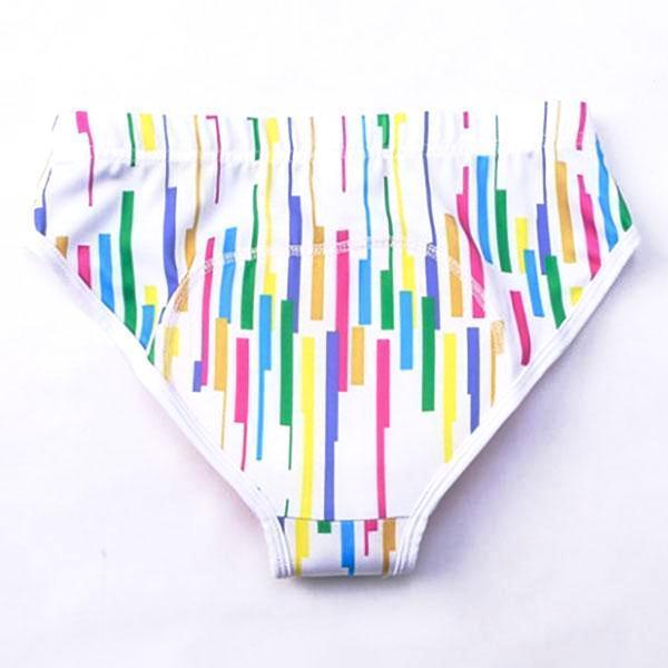 Women's Rainbow Striped Gel Padded Cycling Underwear-Briefs