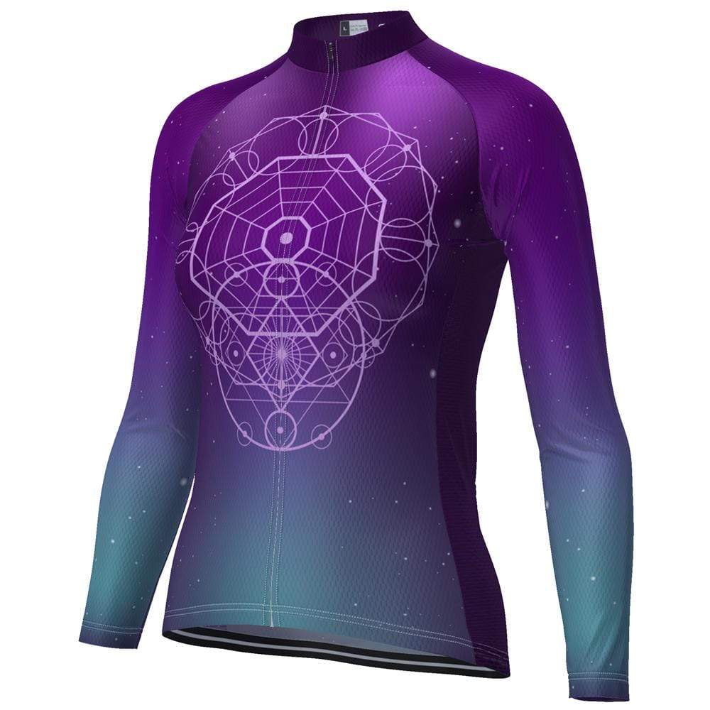 Women's Sacred Geometry Long Sleeve Cycling Jersey