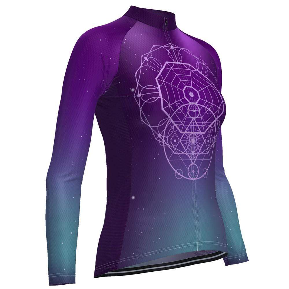 Women's Sacred Geometry Long Sleeve Cycling Jersey