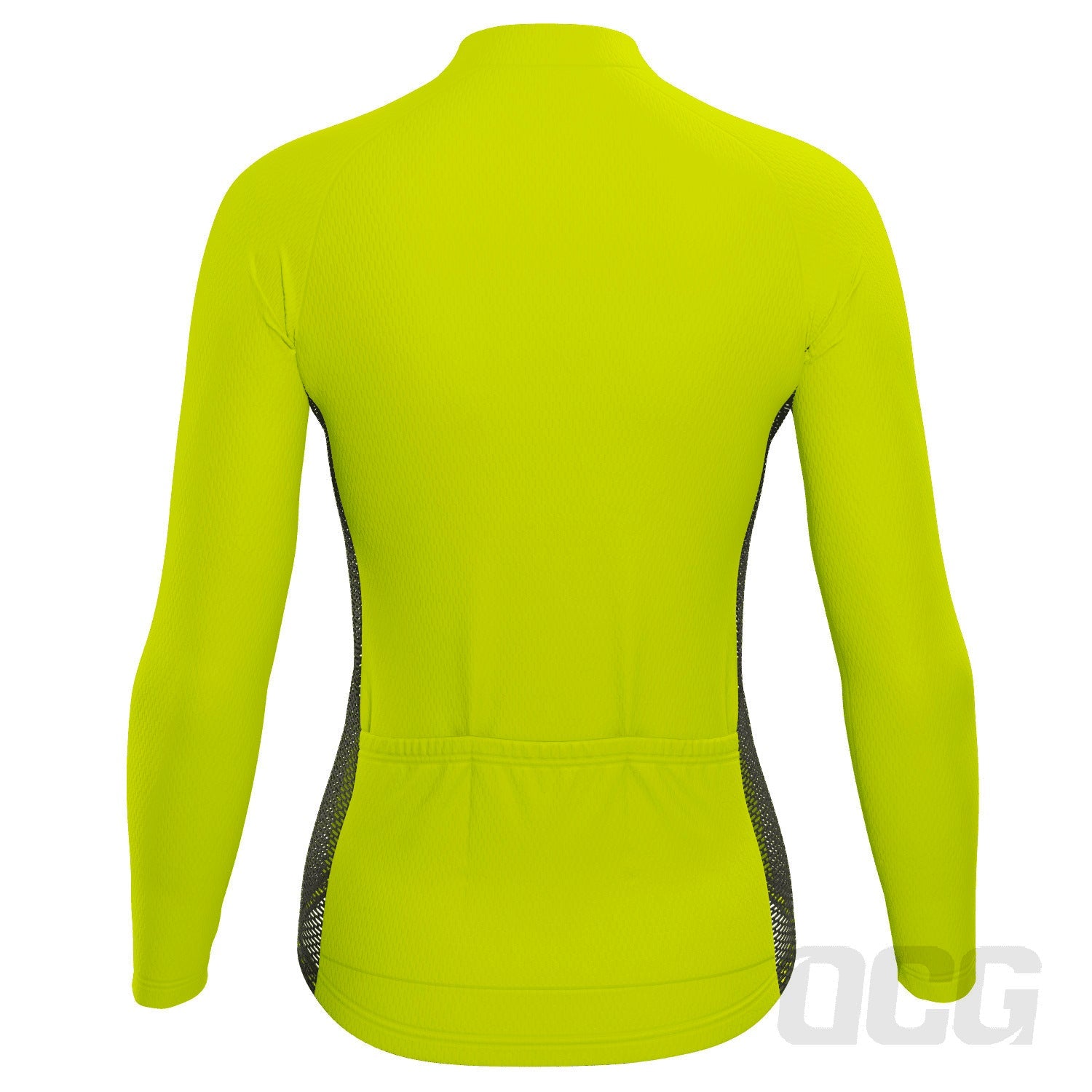 Women's High Viz With Black Accent Long Sleeve Cycling Jersey