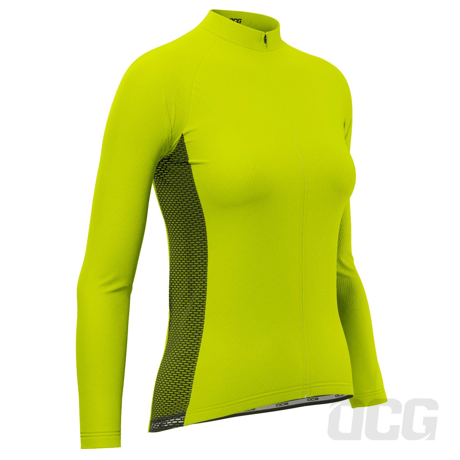 Women's High Viz With Black Accent Long Sleeve Cycling Jersey