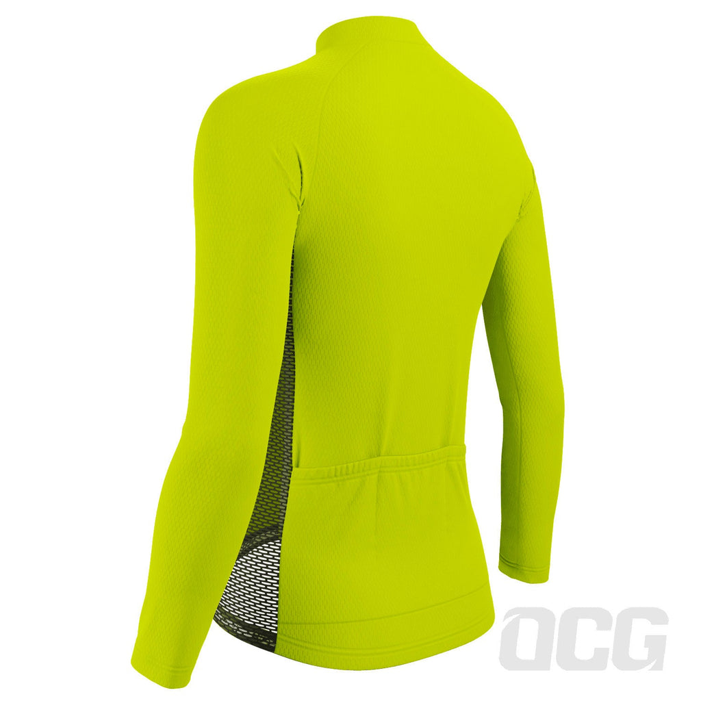 Women's High Viz With Black Accent Long Sleeve Cycling Jersey