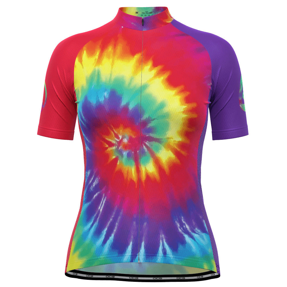 Women's Tie Dye Short Sleeve Cycling Jersey