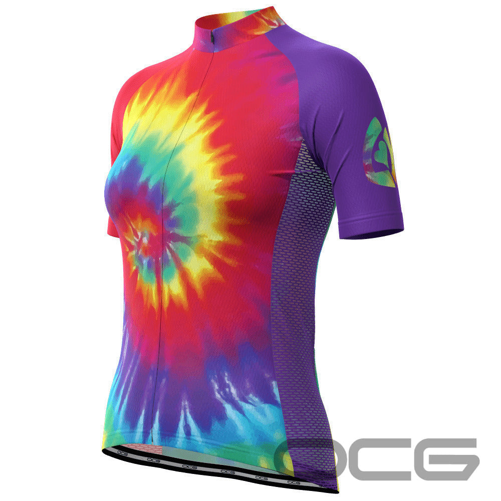 Women's Tie Dye Short Sleeve Cycling Jersey
