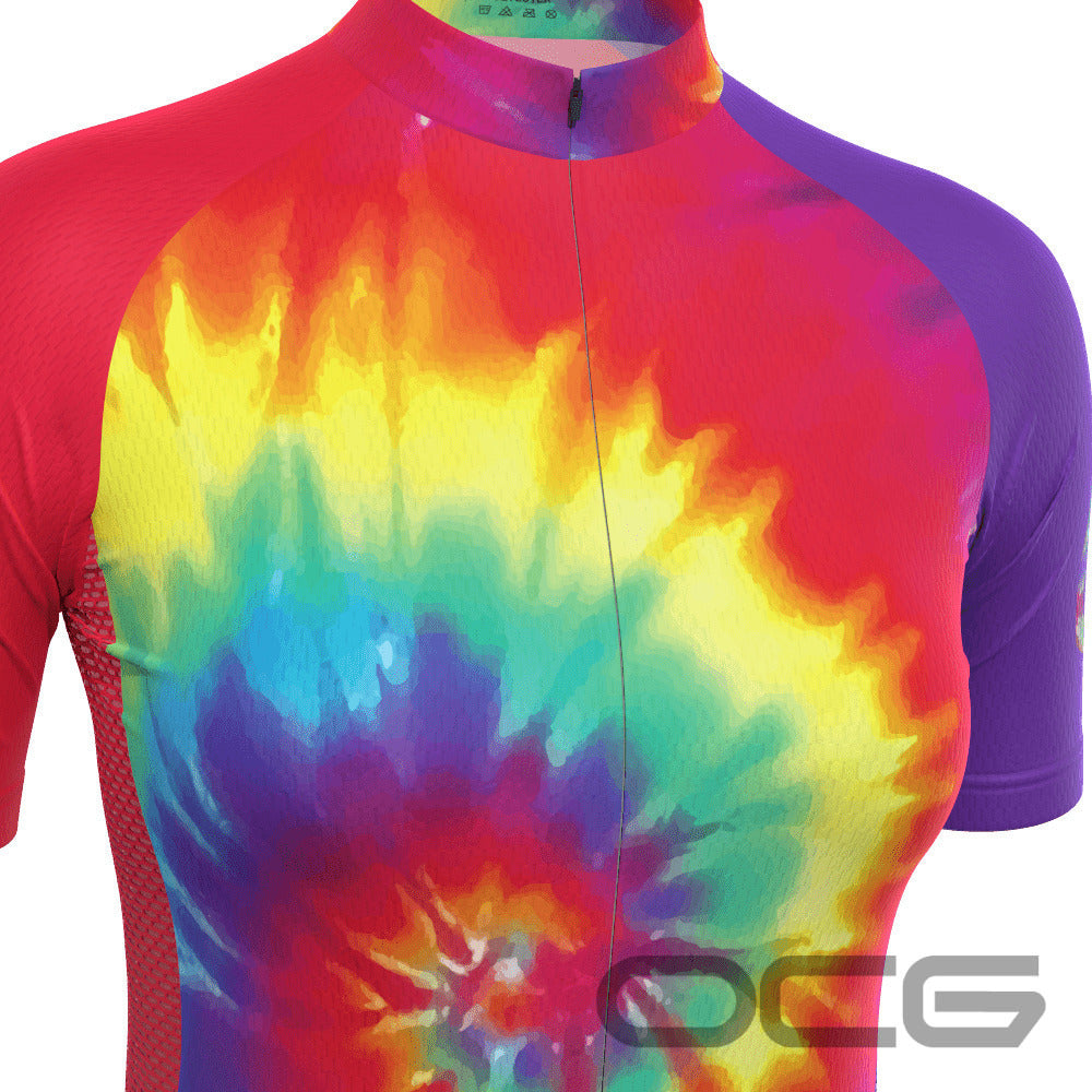 Women's Tie Dye Short Sleeve Cycling Jersey