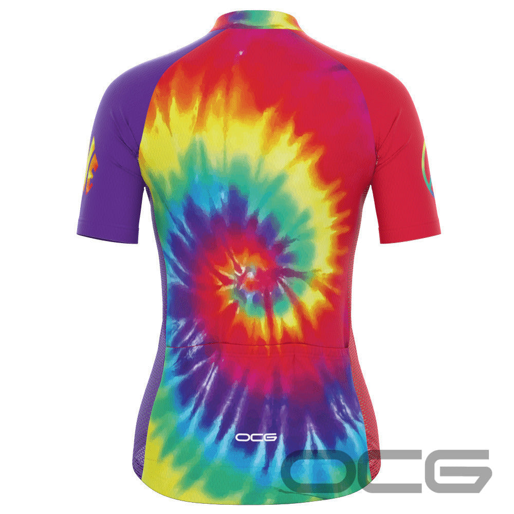Women's Tie Dye Short Sleeve Cycling Jersey
